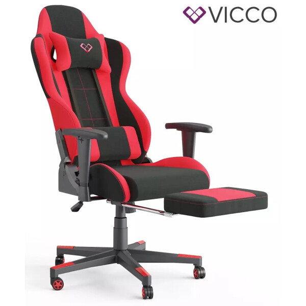 

Геймерское кресло с подставкой для ног, Vicco Alpha, черно-красное