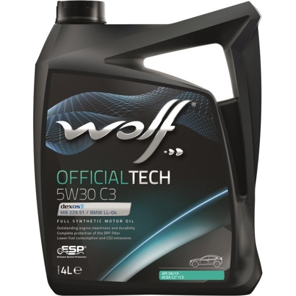 

Моторное масло WOLF OFFICIALTECH 5W30 C3 4л