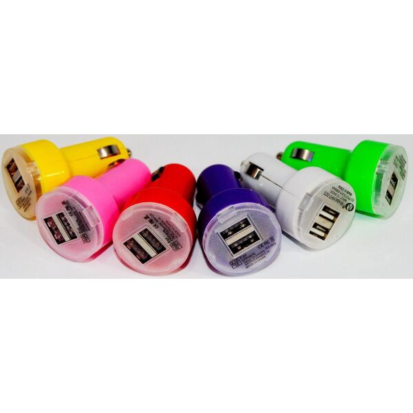 

АЗУ авто зарядка 2 USB mini пластик