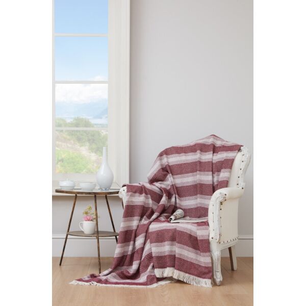 

Плед-накидка Eponj Home - Denizli Kareli 190*220 bordo бордовый (svt-2000022283175)
