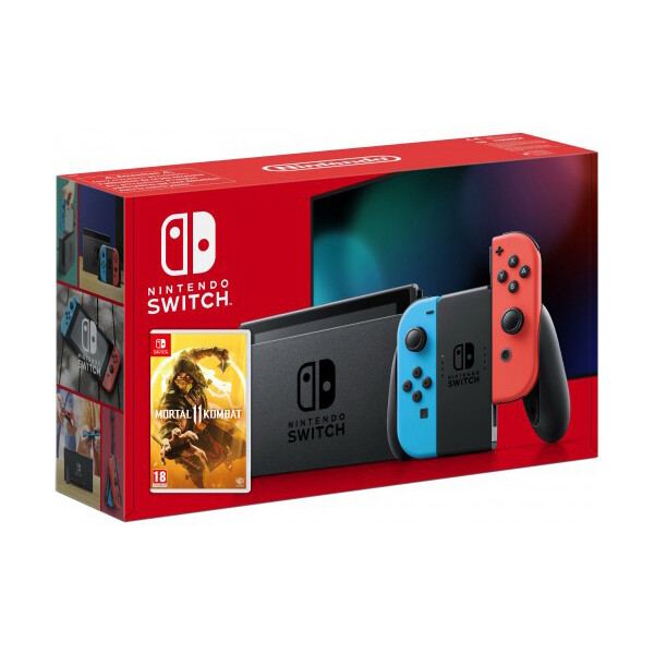 

Nintendo Switch Neon Blue-Red (Upgraded version) + Игра Mortal Kombat 11 (русская версия)