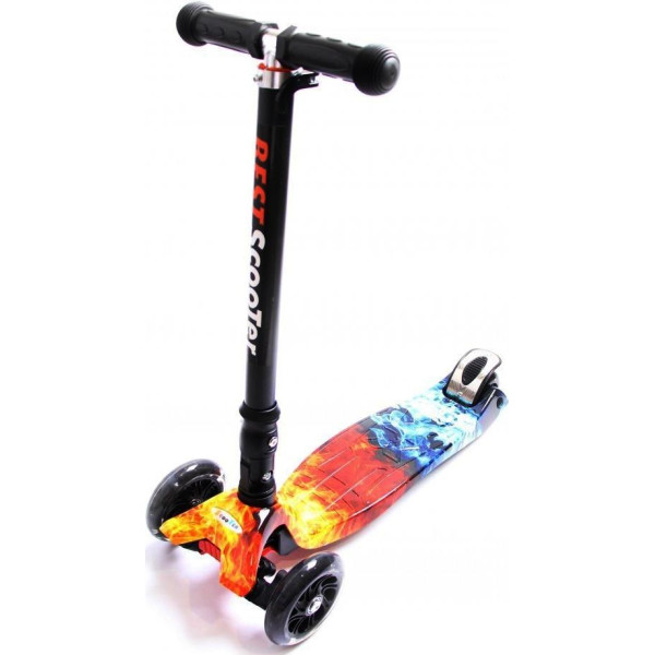

Самокат Scooter Maxi S976 Print Синий Огонь