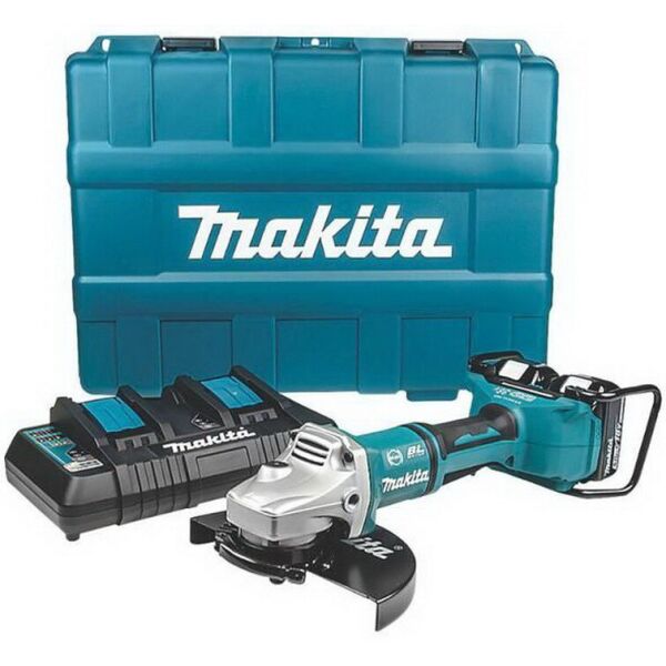 

Аккумуляторная болгарка Makita DGA900PT2 + 2 акб 18 V 5 Ah + з/у DC18RD + кейс