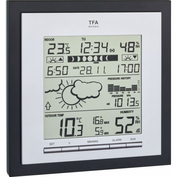 

Метеостанция TFA "Linea Plus" (черный) 184x40x188 мм (35114401.IT)