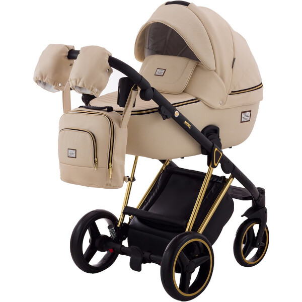 

Детская коляска универсальная 2 в 1 Adamex Mimi Polar (Gold) кожа 100% CR305 бежевая кожа - бежевая кожа (выдавленная точка)