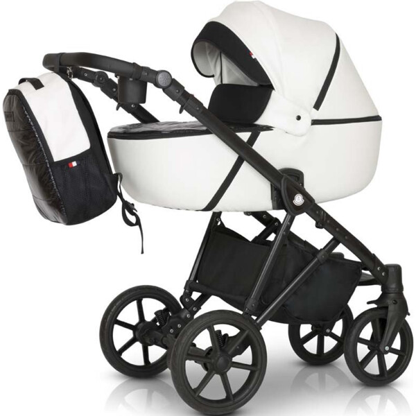 

Детская коляска универсальная 3 в 1 Verdi Makan black 01 metalik white, белый
