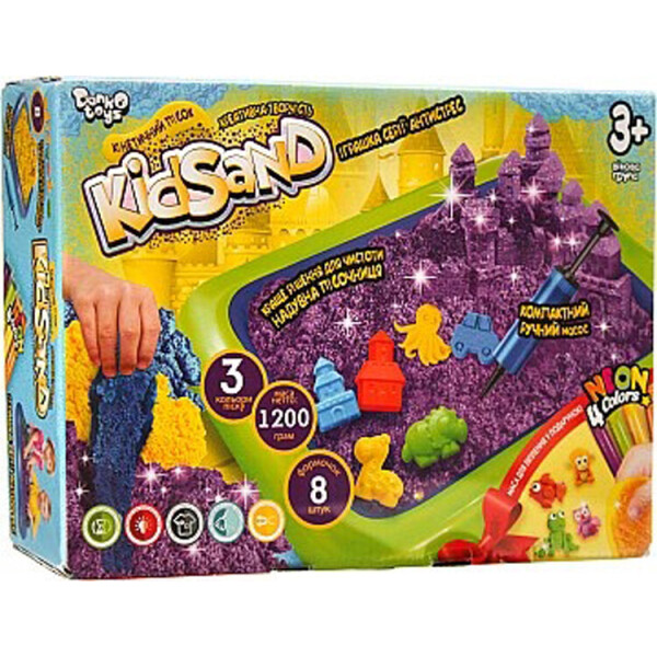 

Кинетический песок Dankotoys KidSand с песочницей (укр) 1200 г (ts_47643)