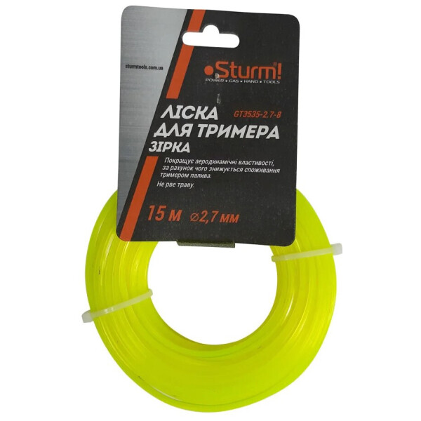 

Леска для триммера Sturm звезда 2,7 мм 15 м GT3535-2.7-8