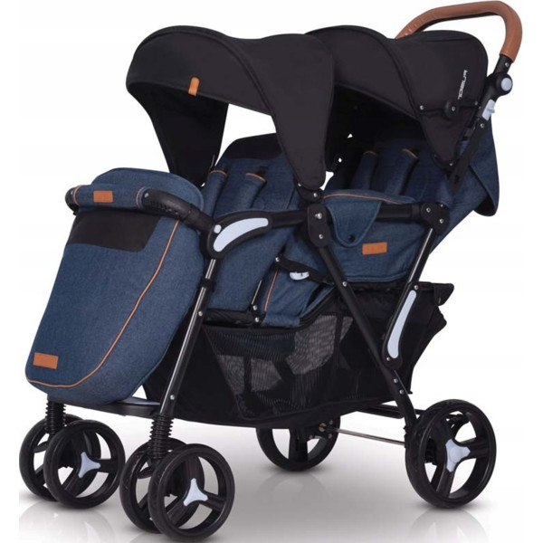 

Детская коляска прогулочная для двойни EasyGo Fusion Duo 2019 denim