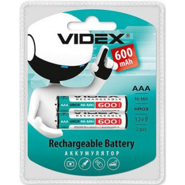 

Аккумулятор ААА Videx AAA 600 mAh 2 шт (003974)