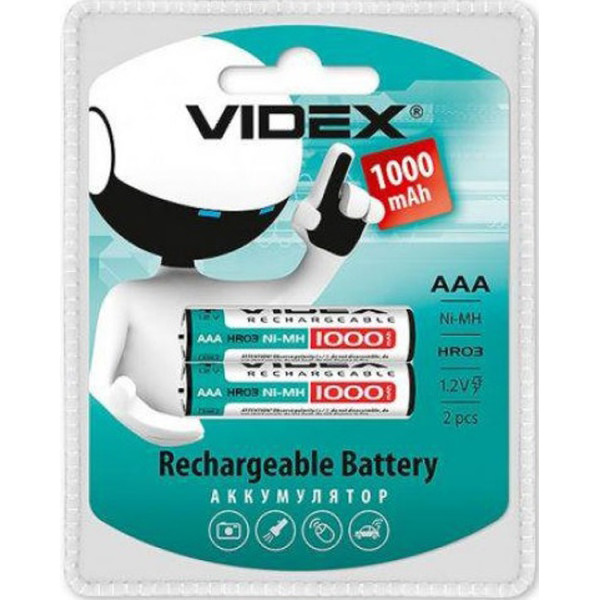 

Аккумулятор ААА Videx AAA 1000 mAh 2 шт (003975)