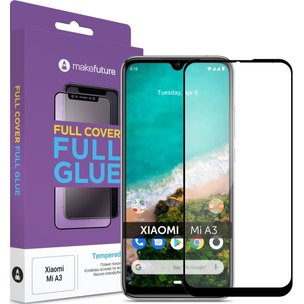

Защитное стекло MakeFuture Full Cover Full Glue Black для Xiaomi Mi A3
