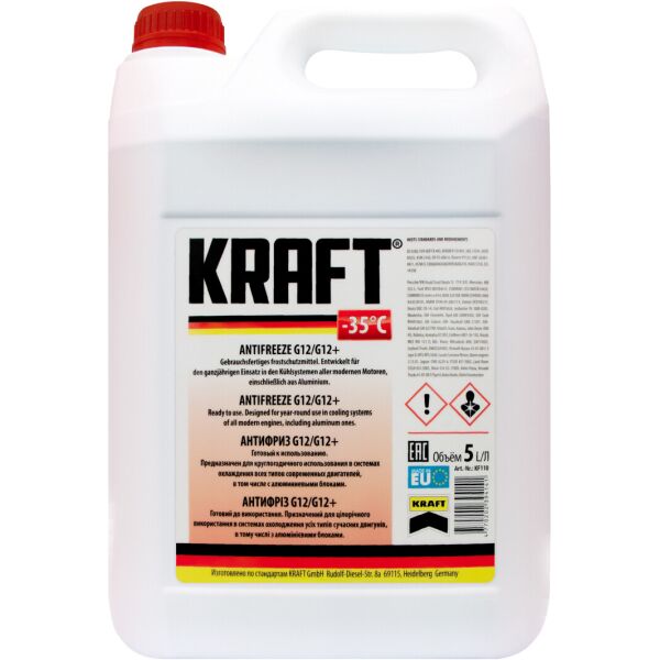 

Антифриз Antifreeze KRAFT Red G12/G12+ -35, 5 л
