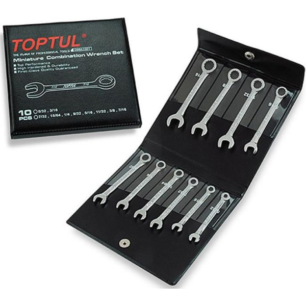 

Набор ключей комб. миниатюрных TOPTUL GBBA1001 (5/32"-7/16") 10 шт.