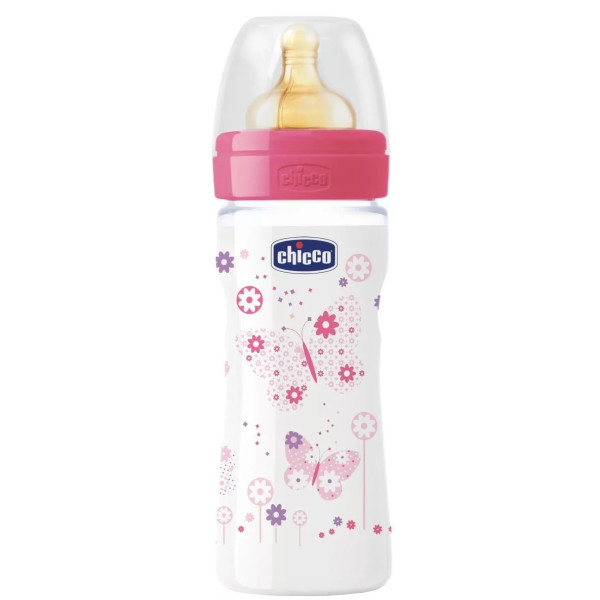 

Бутылочка Chicco Well-Being 250 мл с силиконовой соской 2 мес+ для девочек (20623.10.50)