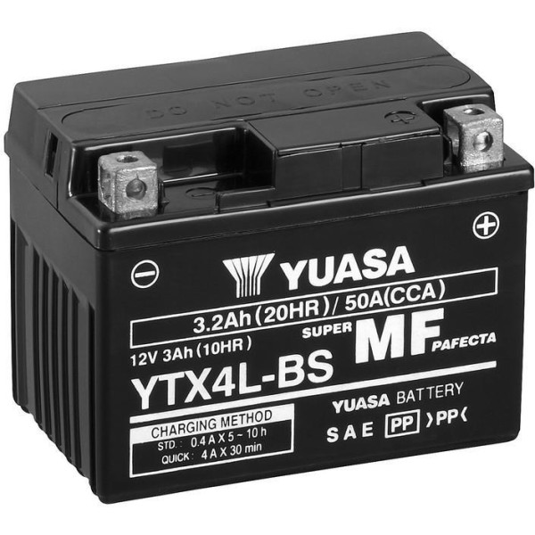 

МОТО Yuasa 12V 3Ah MF VRLA Battery AGM YTX4L-BS