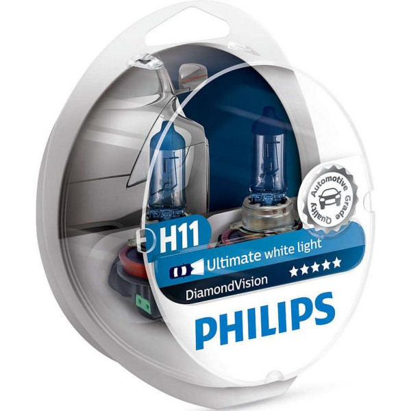 

Автолампа галогенная Philips H11 Diamond Vision, 5000K, 2шт/блистер (12362DVS2)