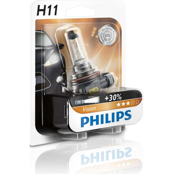 

Автолампа галогенная Philips H11 Vision, 3200K, 1шт/блистер (12362PRB1)