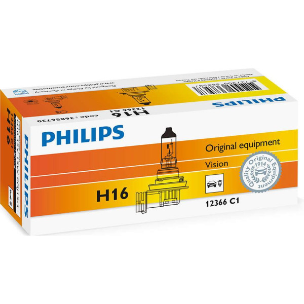 

Автолампа галогенная Philips H16, 1шт/картон (12366C1)