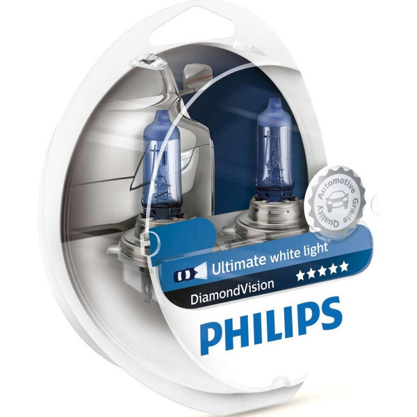 

Автолампа галогенная Philips H3 Diamond Vision 5000K, 2шт/блистер (12336DVS2)