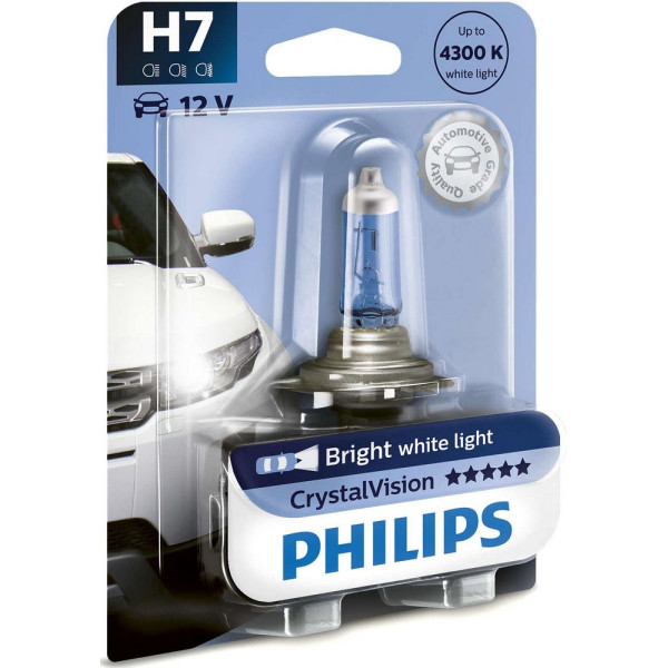 

Автолампа галогенная Philips H7 Cristal Vision, 4300K, 1шт/блистер (12972CVB1)