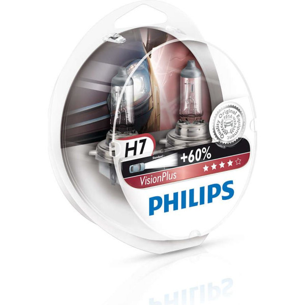 

Автолампа галогенная Philips H7 VisionPlus, 2шт/блистер (12972VPS2)