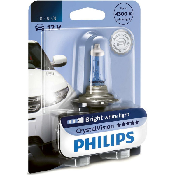 

Автолампа галогенная Philips HB3 Cristal Vision, 4300K, 1шт/блистер (9005CVB1)