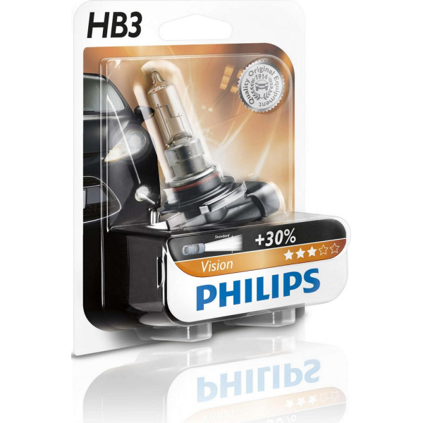

Автолампа галогенная Philips HB3 Vision, 3200K, 1шт/блистер (9005PRB1)