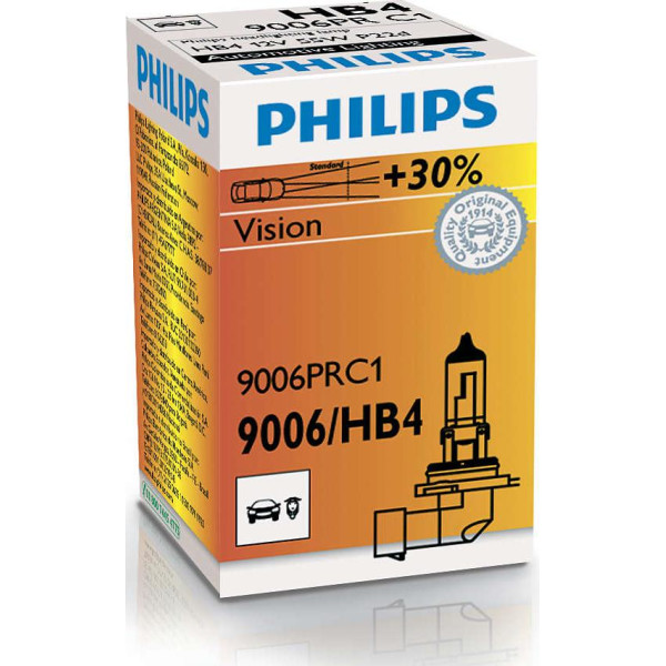 

Автолампа галогенная Philips HB4 Vision, 3200K, 1шт/картон (9006PRC1)