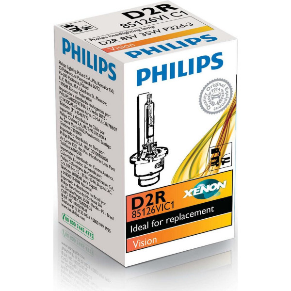 

Ксеноновая Philips D2R Vision, 4600K, 1шт/картон (85126VIC1)