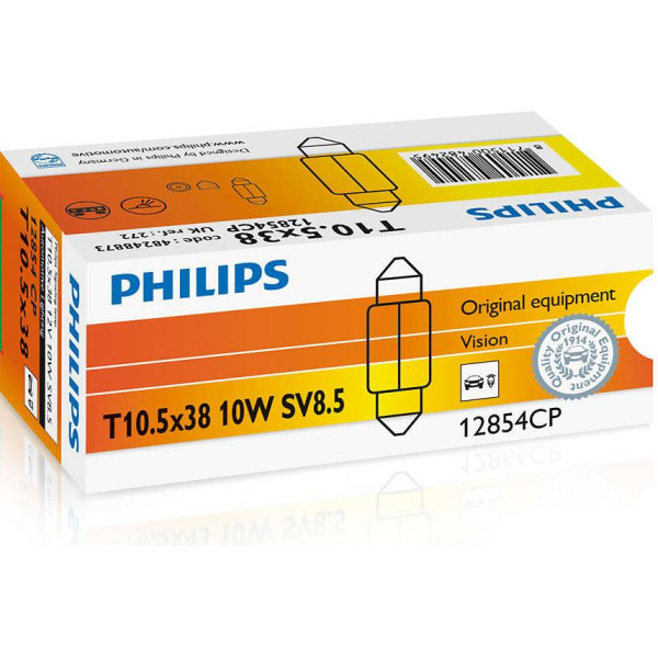 

Автолампа накаливания Philips Festoon T10.5X38, 10шт/картон (12854CP)