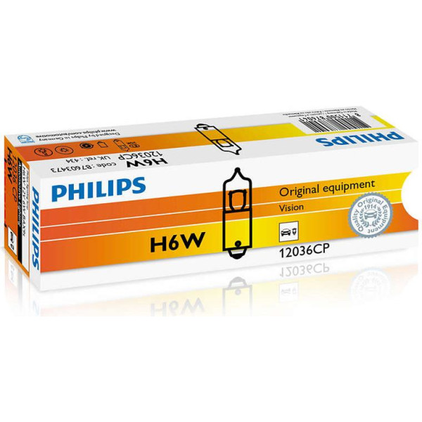 

Автолампа накаливания Philips H6W, 10шт/картон (12036CP)