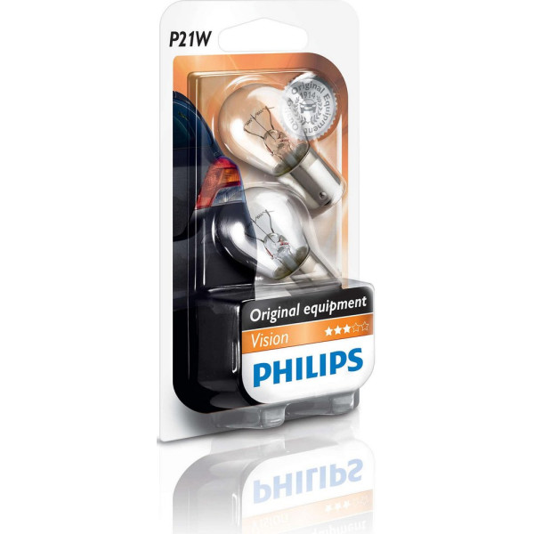 

Автолампа накаливания Philips P21W Vision, 2шт/блистер (12498B2)
