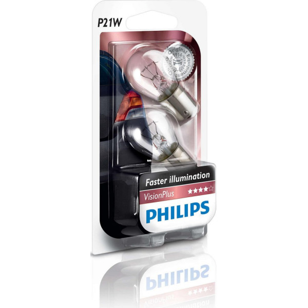 

Автолампа накаливания Philips P21W VisionPlus, 2шт/блистер (12498VPB2)