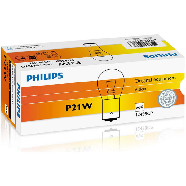 

Автолампа накаливания Philips P21W, 10шт/картон (12498CP)