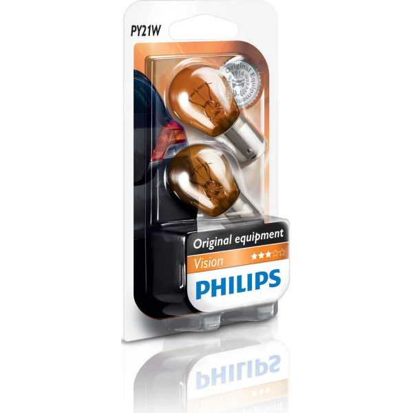 

Автолампа накаливания Philips PY21W, 2шт/блистер (12496NAB2)