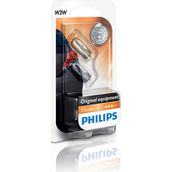 

Автолампа накаливания Philips W3W Vision, 2шт/блистер (12256B2)