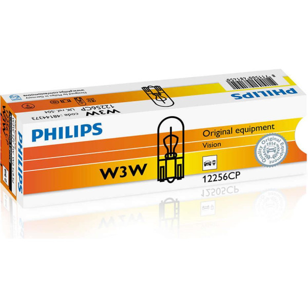 

Автолампа накаливания Philips W3W, 10шт/картон (12256CP)
