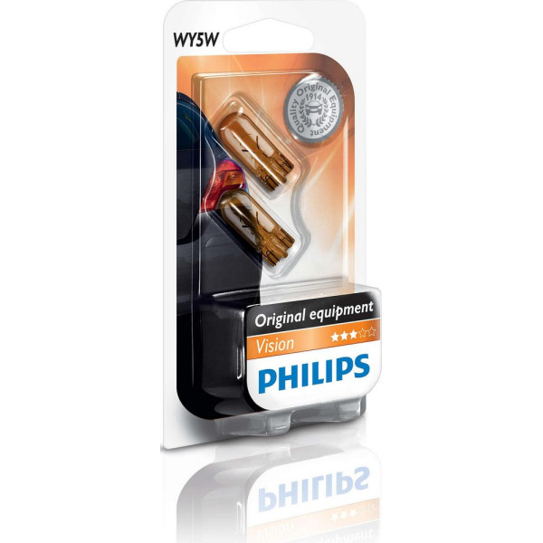 

Автолампа накаливания Philips WY5W Vision, 2шт/блистер (12396NAB2)