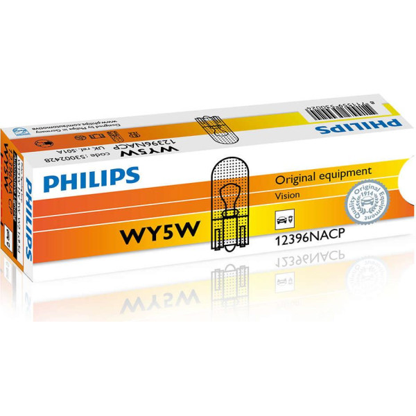 

Автолампа накаливания Philips WY5W, 10шт/картон (12396NACP)