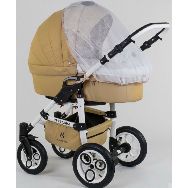 

Коляска детская Saturn 0140-С30 бежевый БЕЛАЯ РАМА