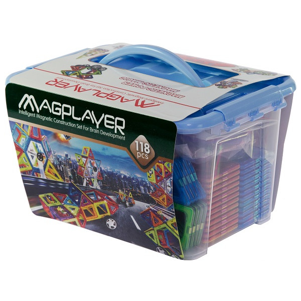

Конструктор Magplayer магнитный набор 118 эл. MPT-118
