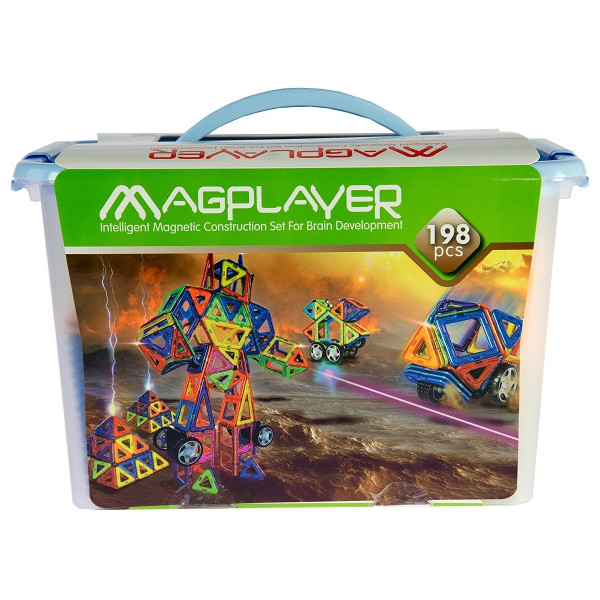 

Конструктор Magplayer магнитный набор 198 эл. MPT-198