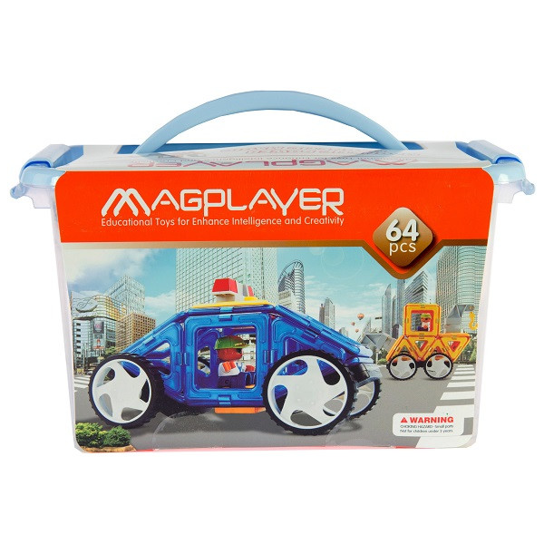 

Конструктор Magplayer магнитный набор 64 эл. MPT-64