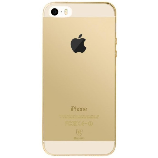 

Полупрозрачный чехол Baseus Simple золотой для iPhone 5/5S/SE