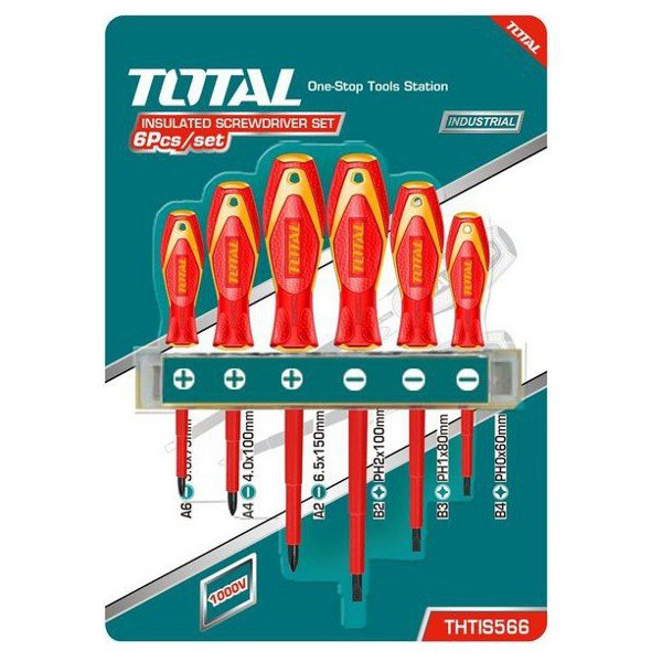 

Набор диэлектрических отверток Total 6 шт (THTIS566)