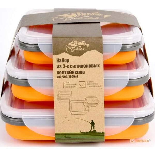 

Набор из 3х контейнеров Tramp силиконовых (400/700/1000ml) (TRC-089-orange)