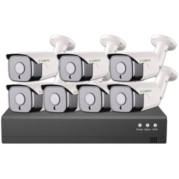 

Комплект видеонаблюдения 7 IP камер G.Craftsman POE 5Мп Sony IMX335