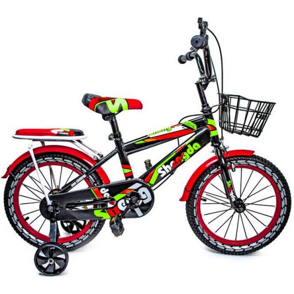 

Велосипед детский 16 "SHENGDA" T12. Black-Red-Green (ручной и дисковый тормоз)