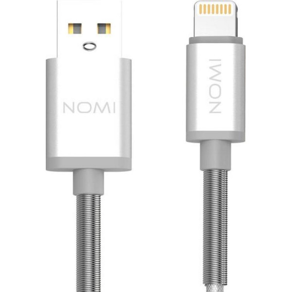 

Кабель Nomi DCMQ 10i USB Lightning 1м Silver